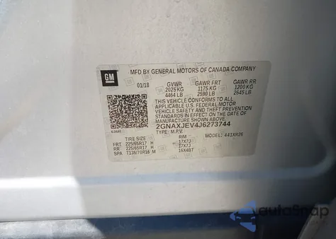 2018 Chevrolet Equinox Lt from USA, damaged, VIN 2GNAXJEV4J6273744